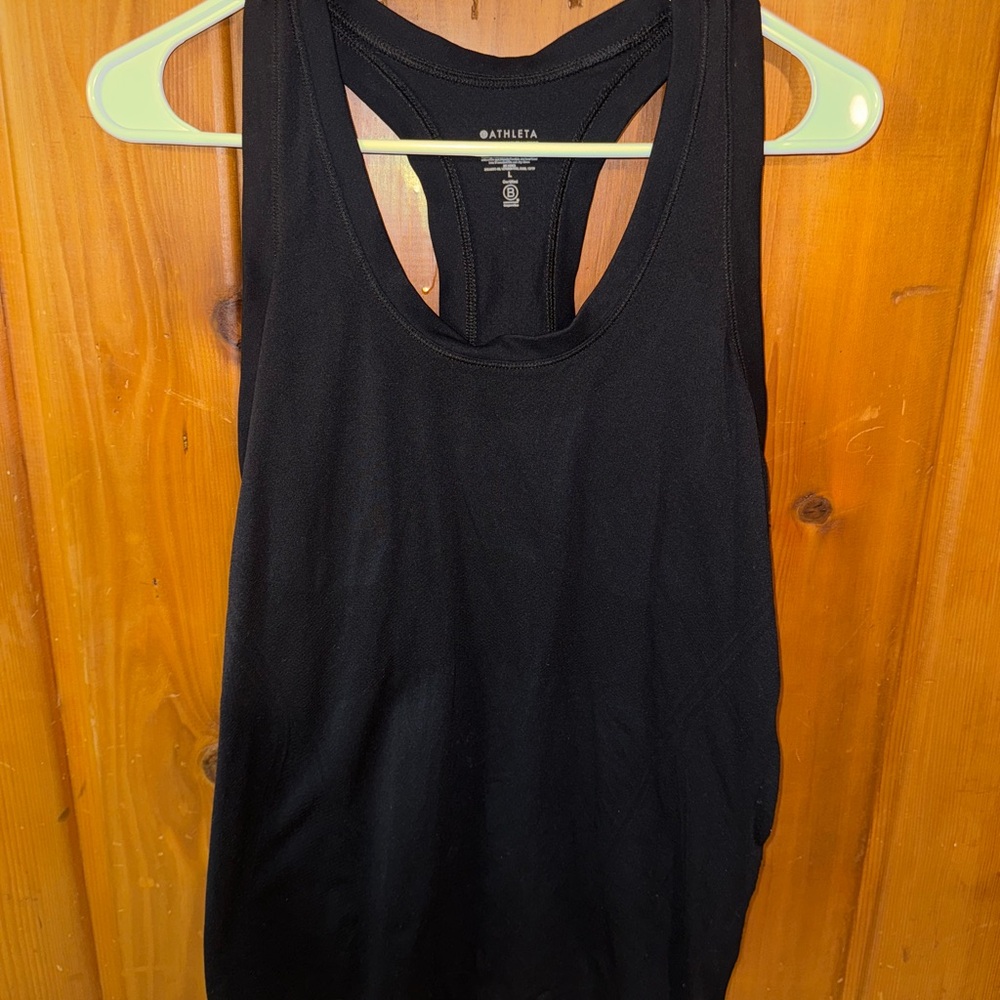 Athleta Black Sleeveless Tank Top with Scoop Neckline